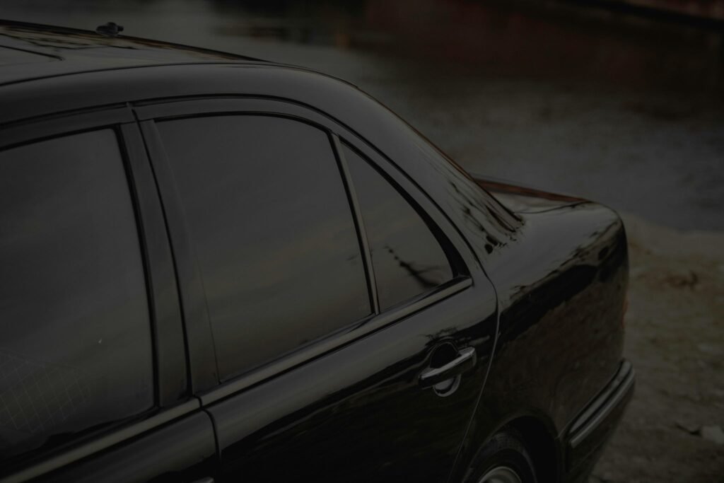Black car tinted windows