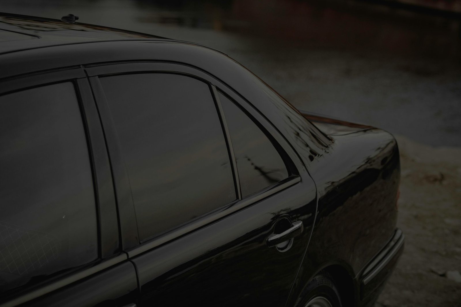Black car tinted windows